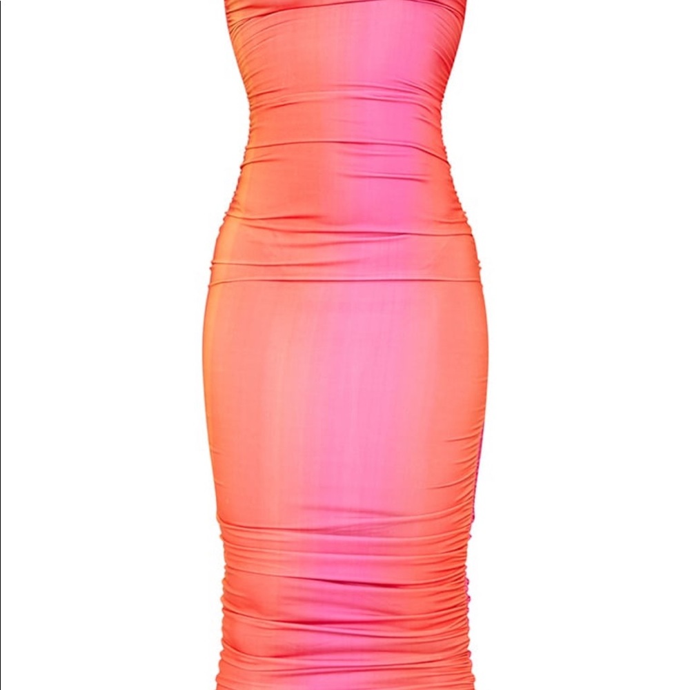 Orange/Pink ombré full length midi maxi dress Pretty Little Thing